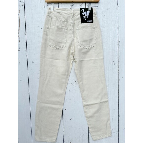 Free People x SR Sandrine Rose Cream White Straight Fit Leg Jeans Size 24 NEW - Picture 3 of 6
